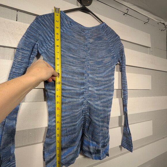 Rag & Bone Jean Long Sleeve Sheer Mesh Shirt XS *Damaged multi tonal blue stripe - Picture 11 of 12